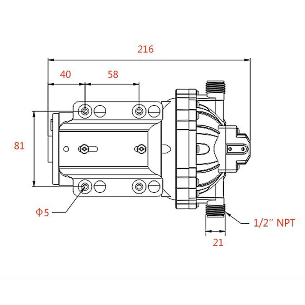 55-Series Diaphragm Water Pressure Pump for Caravan/RV/Boat/Marine Self-Priming