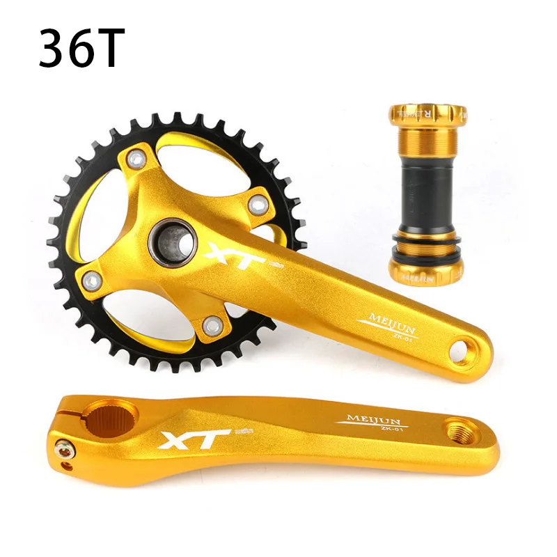 Gold 36T MEIJUN MTB велосипед горный велосипед цепь 34 T-38 T W/Нижний Кронштейн Cranks набор - Цвет: Gold 36T