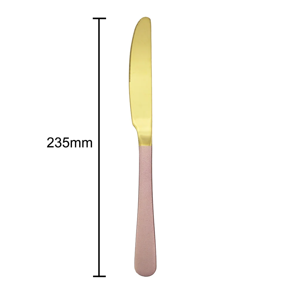 Нож Ложка Вилка для обеда набор из 304 нержавеющей стали столовая посуда Золотой