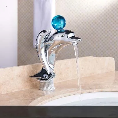 chrome orb Delfin для крупных и небольших смесителей, установленных на черных латунных стенах - Цвет: chrome