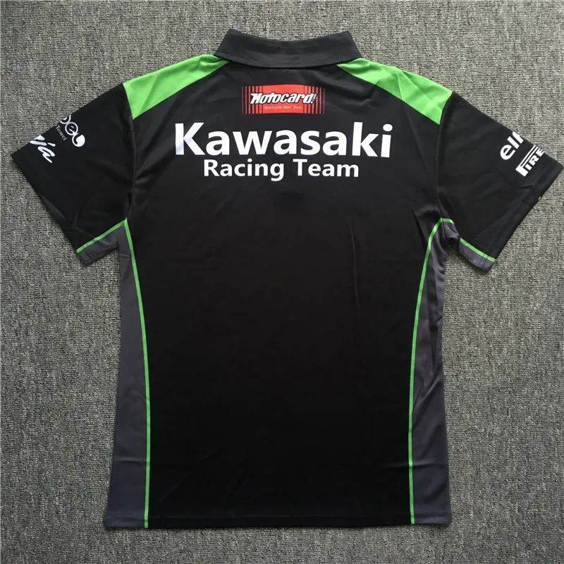 Новая летняя футболка для мотоцикла kawasaki Повседневная рубашка поло рубашка для мотокросса велоспорта с коротким рукавом