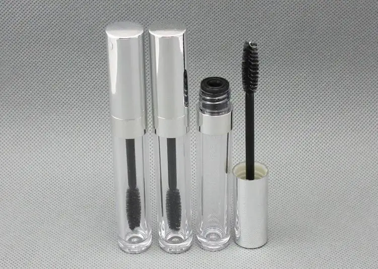 30pcs 50pcs 6ML Plastic Lip Gloss Tube n Silver Cap,Clear Portable Mascara Refillable Bottle,Empty Professional Eyeliner Package - Цвет: Type 2 Mascara Tube