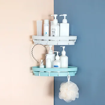 

Plastic Bathroom Shelf Organizer Snap Up Corner Shower Shampoo Cosmetic Holder Storage Rack Wall Holder Kitchen Home Accessories