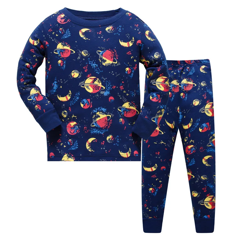 Пижамный комплект с рисунком Бэтмена; сезон осень-зима; детский пижама для мальчиков; детская пижама с персонажами из мультфильмов; Пижама для малышей; детская одежда для сна - Цвет: 28