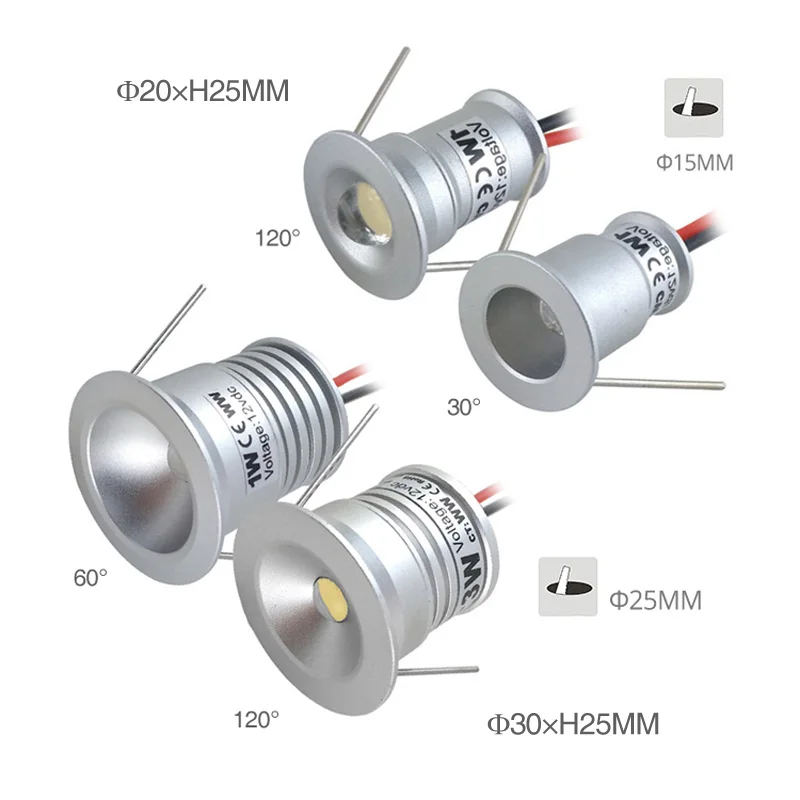 9 шт./лот мини 1 Вт Светодиодный точечный светильник IP65 DC12V потолочный Встраиваемый светодиодный светильник s спальня лестница кабинет галерея очень маленькие DIY лампы