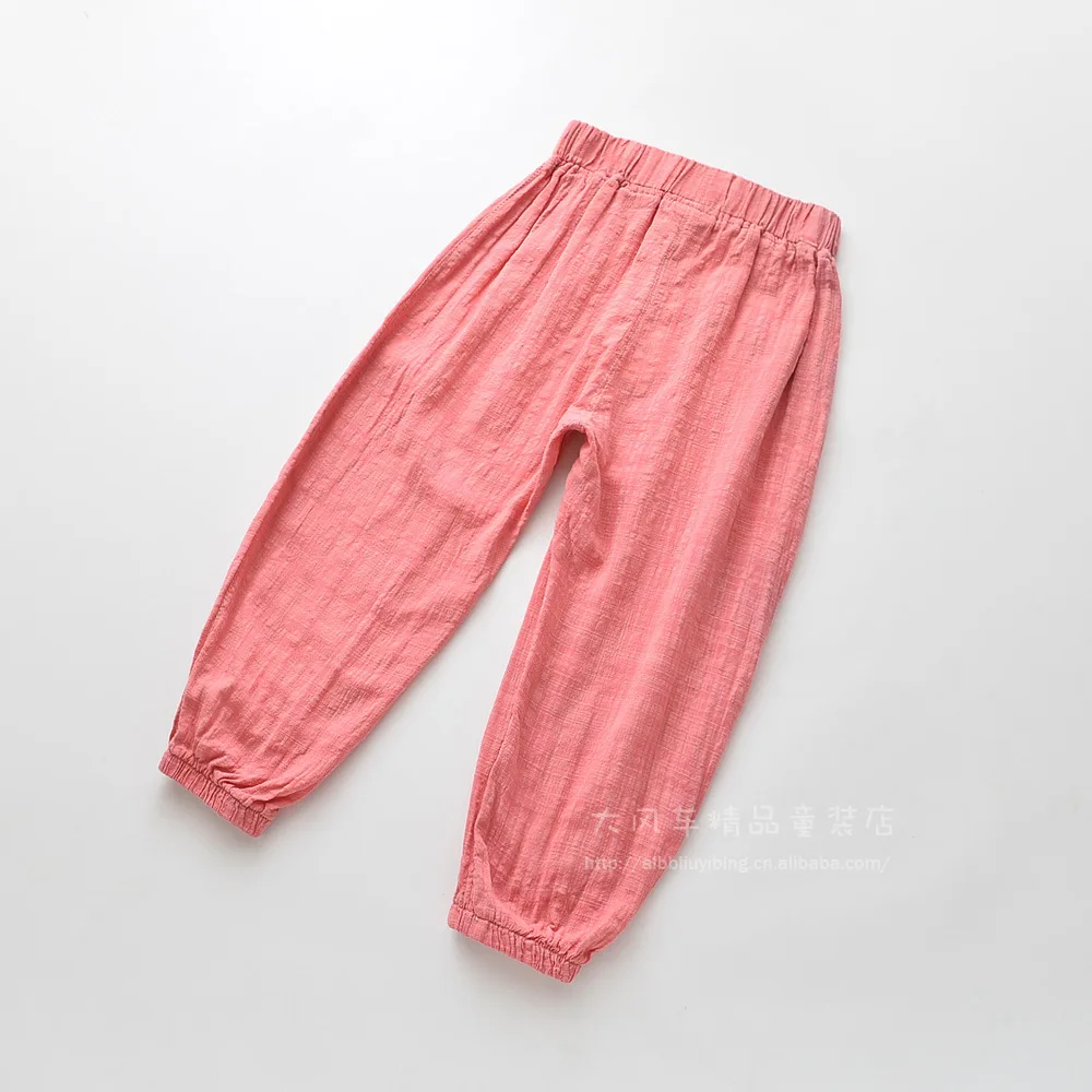 0421-07 Childrenswear Summer New Style Soft And Comfortable Girls Multi-color Elastic Waist Anti Mosquito Pants