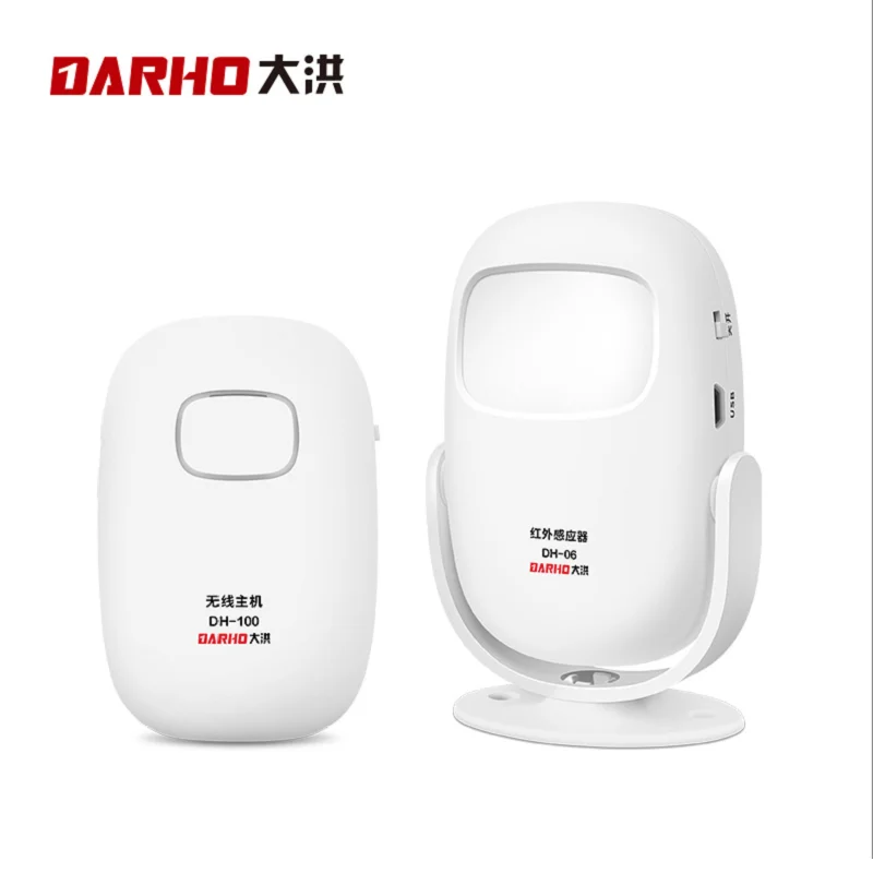 Darho Welcome Device Shop Store PIR Infrared Anti-Theft Human Wireless Infrared IR Motion Sensor Door Bell Alarm Entry Doorbell home security panic button