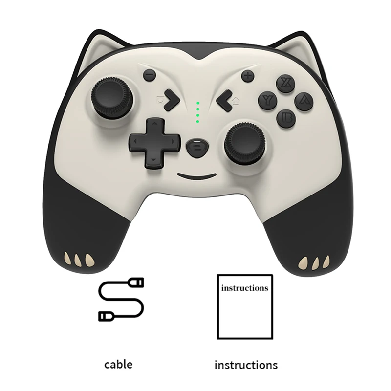DATA FROG Kawaii Wireless Gamepad Compatible Nintendo Switch Console Turbo Game Controller with Headphone jack for Switch Lite 