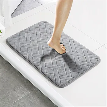 

Fashion different colourFHome Bath Mat Non-slip Bathroom Carpet soft coral fleece Memory Foam Rug Mat kitchen Toilet Floor decor