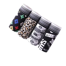 4 шт./лот, мужские трусы, мягкие, дышащие, мужские трусы, милый мультяшный принт, мужские боксеры, индивидуальный тренд, молочное Мужское нижнее белье