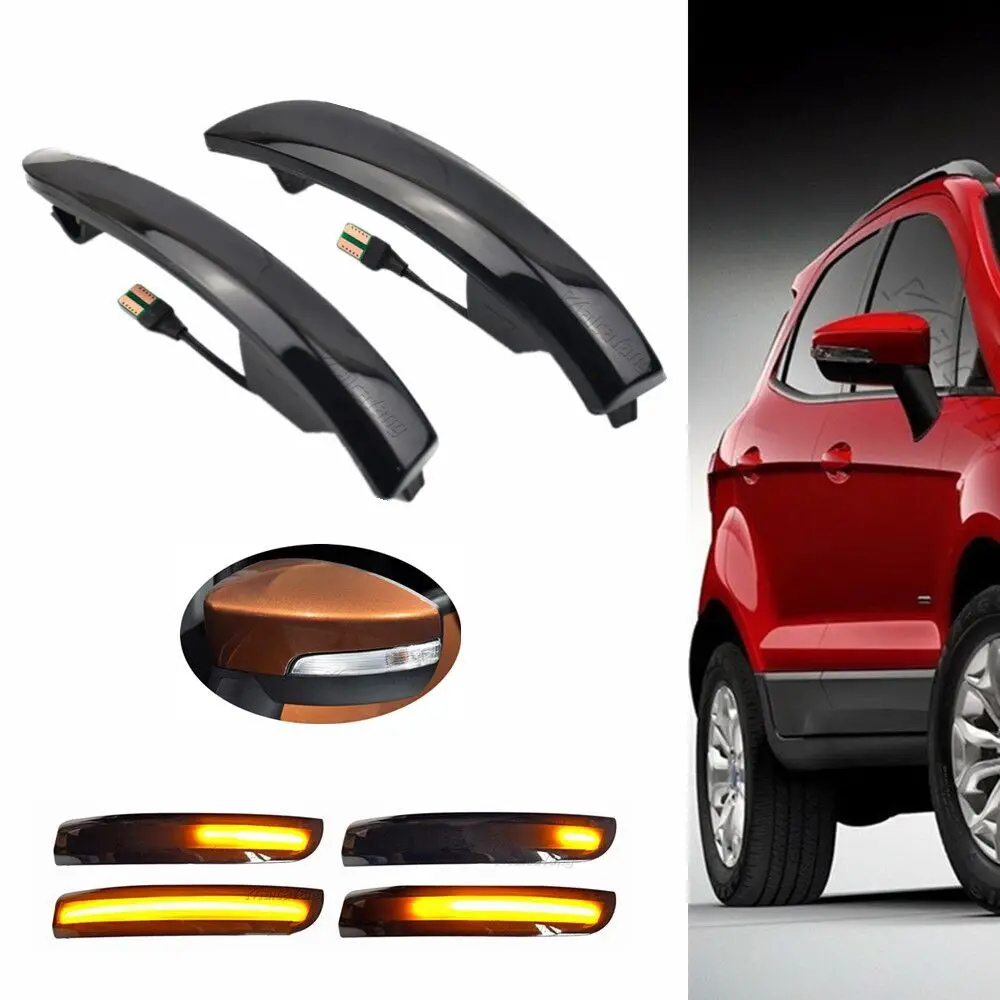 

2pcs Dynamic Turn Signal Light LED Side Wing Rearview Mirror Indicator Blinker Repeater Light For Ford Kuga Ecosport 2013-2019