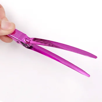 

12pcs Haidressing Clips Stainless Steel Duckbill Hair Clips Salon Hair Styling Tool (Rosy)