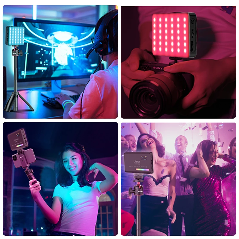 Ulanzi VL120 RGB 카메라 라이트(디퓨저 포함) 2500-9000K CRI 95+ 3100mAh LED 비디오 라이트 패널(카메라 폰 사진 조명용)