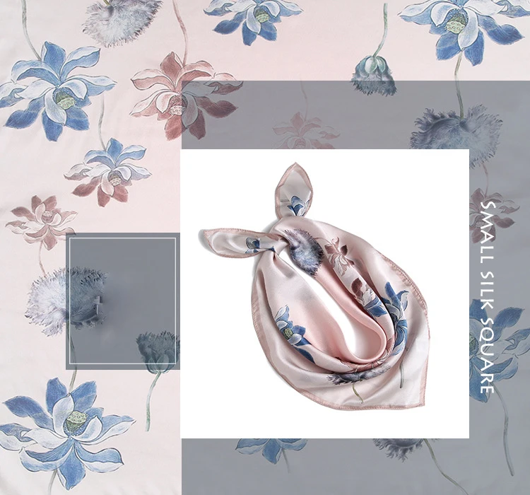 DANKEYISI Women Pure Silk Square Scarf Female Print Nature Silk Scarf Wrap Ladies Spring Summer Winter Office Hair Neck Foulard