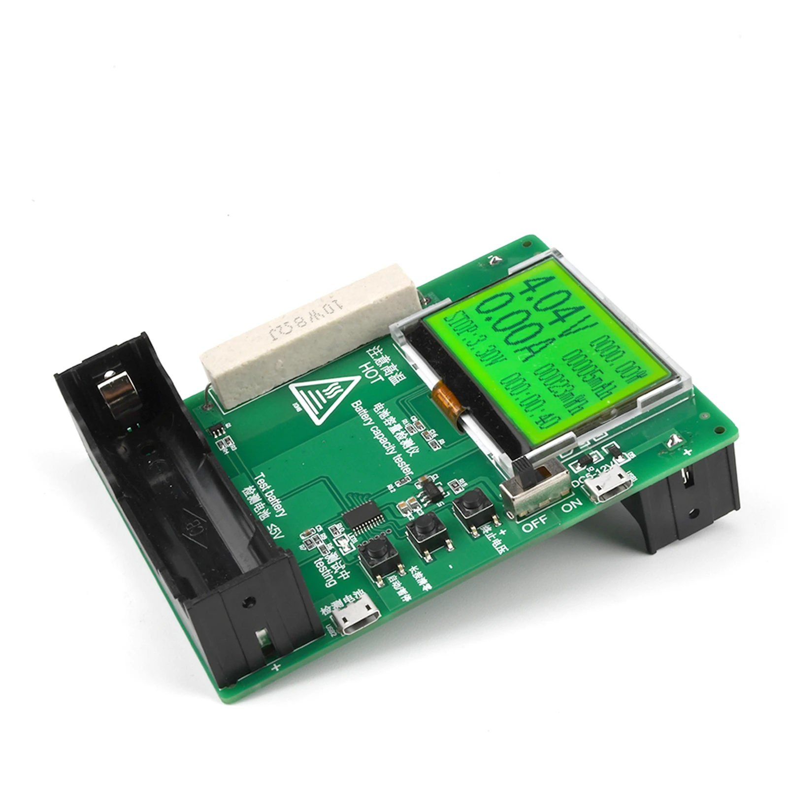 

LCD Display 18650 Lithium Battery Capacity Tester Module 128X64 Power Bank Capacity maH mwH test tool 0~9999mAh DC 5-12V