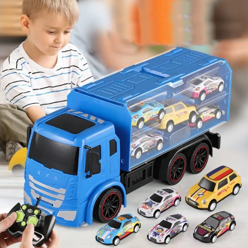

Remote Control Storage Engineering Vehicle Simulated Freight Car With Light Usb Charging Children's Creative Toys RC Truck