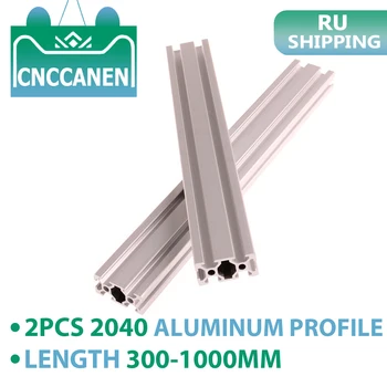 

2PCS 2040 Aluminum Profile Extrusion European Standard Anodized Linear Rail 300mm 400mm 800mm 1000mm for CNC 3D Printer Parts