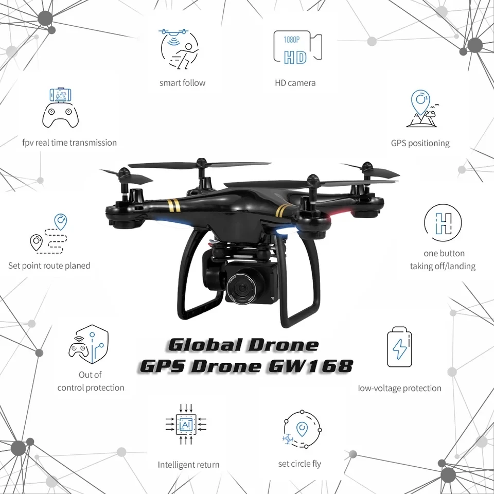 Глобальный дрон GPS с дистанционным управлением камерой HD RC квадрокоптер