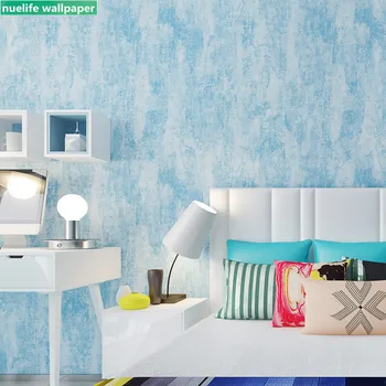 

0.53x10m Mediterranean wallpaper blue modern children's bedroom living room couple room TV background non-woven wallpaper
