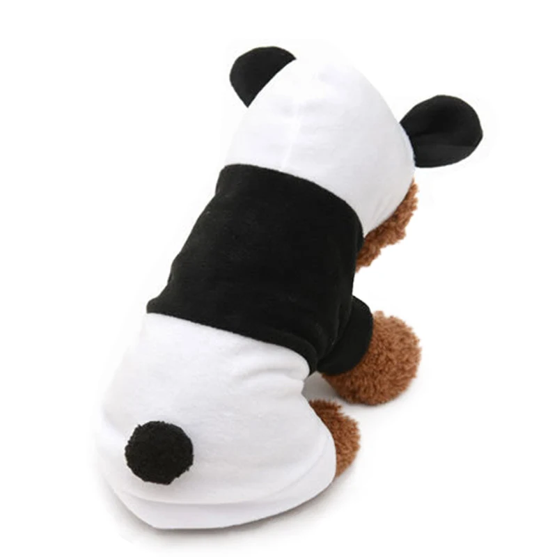 Pet костюм куртка для собаки панда белый и черный косплей для кошки собаки Хэллоуин Рождество одежда зимнее теплое пальто с капюшоном платье