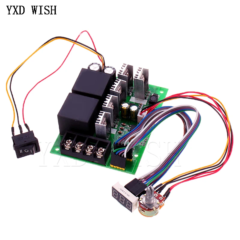 PWM контроллер скорости двигателя постоянного тока DC 10-55V цифровой светодиодный