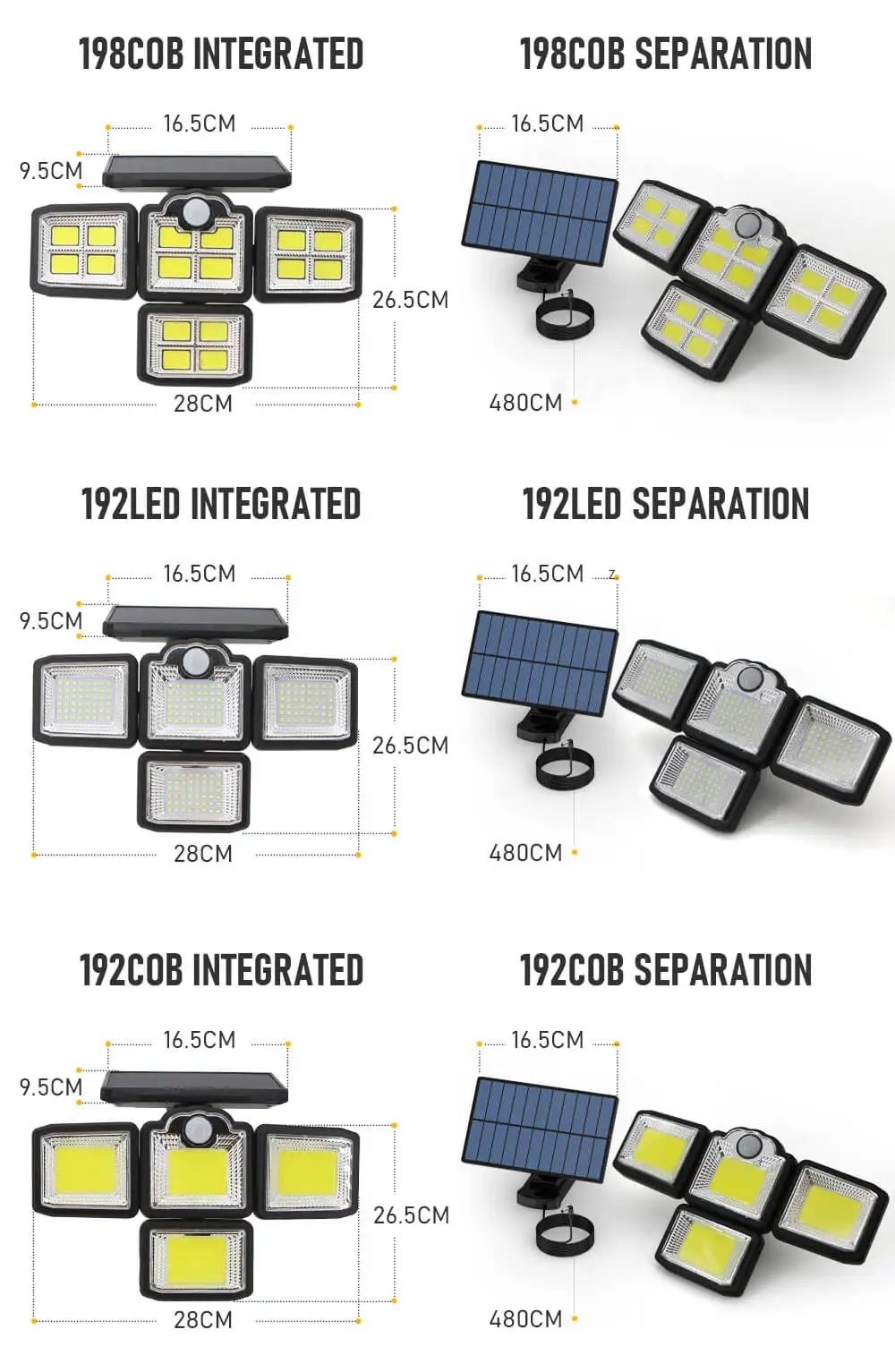 192 198 LED Outdoor Solar Lights 4 Head Motion Sensor 270 Wide Angle Lighting Waterproof Remote Control Solar Garden Wall Lamp solar fence lights