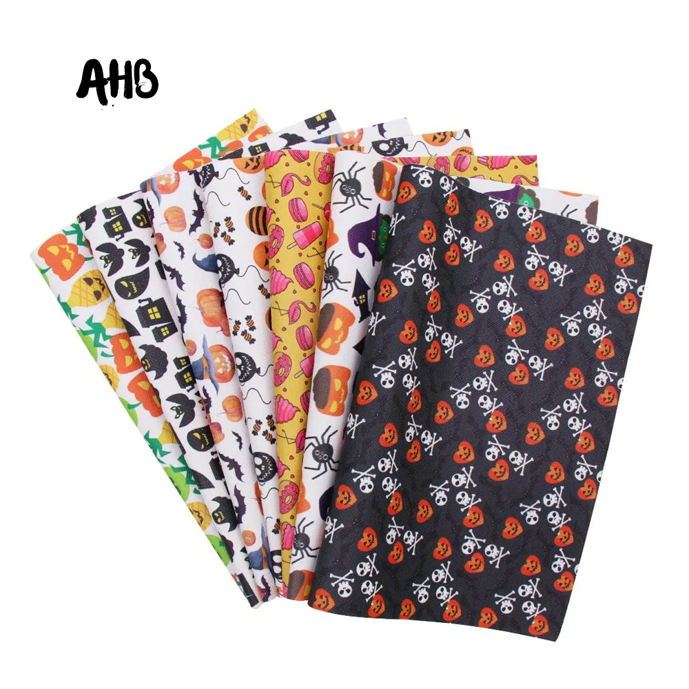 

AHB 22 *30cm Halloween Balloon Leather Sheet Ghost Artificial Leather for Handmade Crafts DIY Hairbow Bags Crafts Bow Material