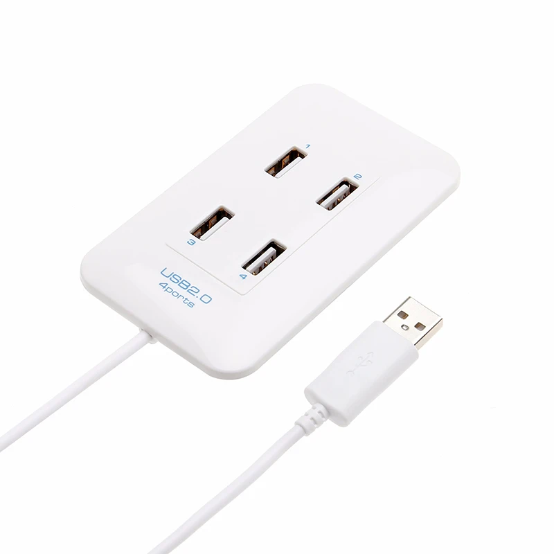 4 порта s высокоскоростной концентратор Высокоскоростной 4-портовый USB 2,0 мульти концентратор разветвитель расширение для настольного ПК ноутбук адаптер usb-концентратор - Цвет: Белый