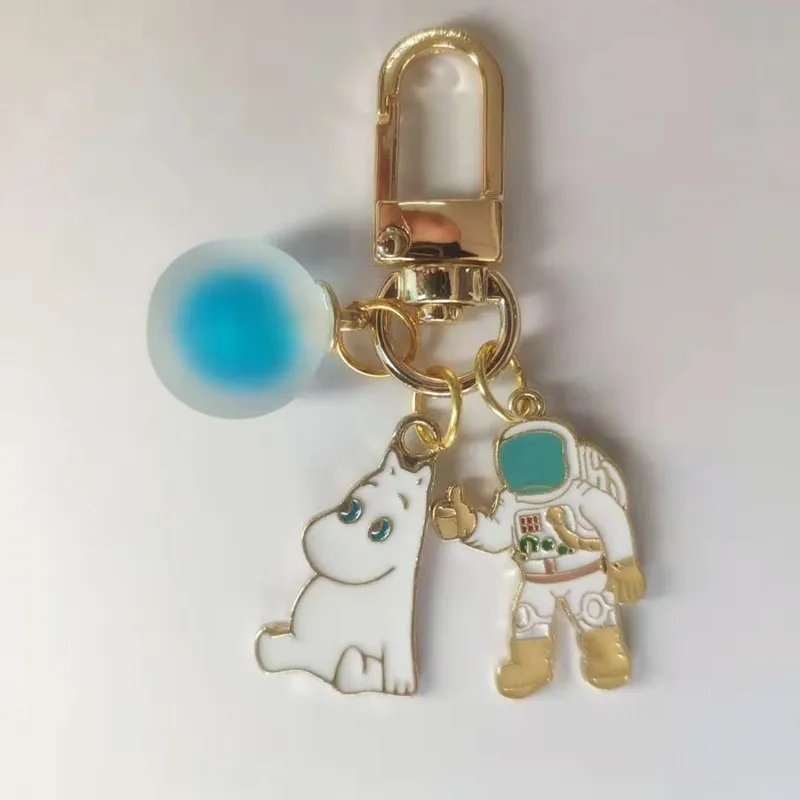 Moomin Moomin Mummi брелок Новое поступление модный унисекс Бегемот персонажа плюшевый брелок Романтический мультфильм металлический брелок - Color: Moomin