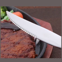 Сковорода-шеф-повара из сверхпрочной нержавеющей стали, нож для стейка с наконечником, 8 шт., идеально подходит для коммерческой кухни-гриль для свадьбы-D