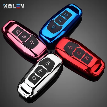 Soft TPU Car Remote Key Case Cover Holder Shell per Ford Focus 3 4 ST Mondeo 5 MK5 Mustang F-150 Explorer Edge Fiesta Kuga MK3 4 - Soft TPU Car Remote Key Case Cover Holder Shell per Ford Focus 3 4 ST