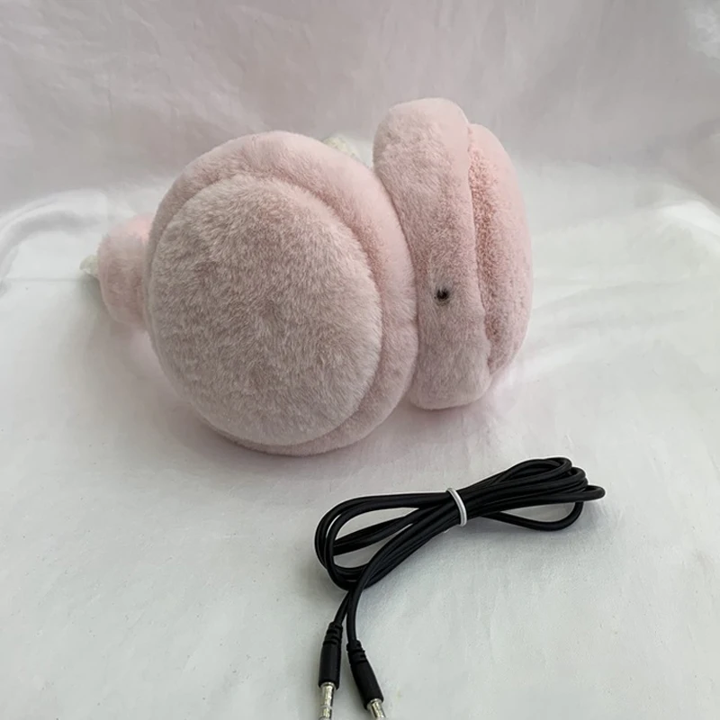 JINSERTA Kids Cat Ear Headphone Warm Music Headset with Soft Earmuff 3 5mm Wired Earphone for Phone PC Birthday Christmas Gift