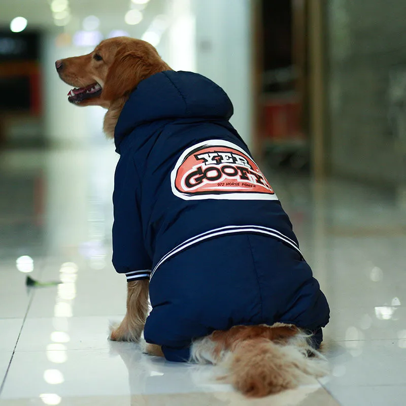 Fleece Big Dog jacket Winter Thick flight dog clothes Hooded Pet coat Jacket for small/Large dogs Husky German shepherd | Дом и сад