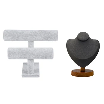 

1 Pcs Jewelry Display Stand Pendant Display Stand & 1 Pcs Humanoid Jewelry Props Display Stand Chain Storage Rack