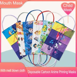 10/100Pcs Disney Print Disposable Masks Fashion Boys Girls Cartoon Anime Print Mask Child Cute Pattern Mascarillas Fast Delivery