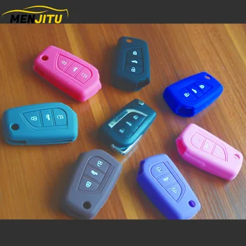 

Silicone key fob cover case for Toyota Hilux Corolla avensis Prado Fortuner RAV4 folding flip 3 button Remote Protect skin set