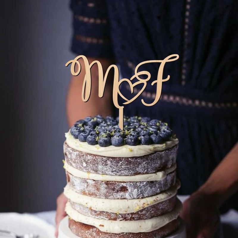 Topper Para Tarta De Boda Personalizado - Acrílico O Madera Con Nombres - Decoración Para Tartas De Aniversario Y Compromiso