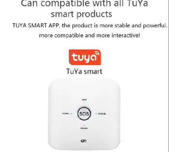 

SmartYIBA Tuya APP Wifi GSM 2 in 1 Alarm System Support Amazon Alexa Google Assistant 24 Wireless Zones 2.4G Smart Life Security