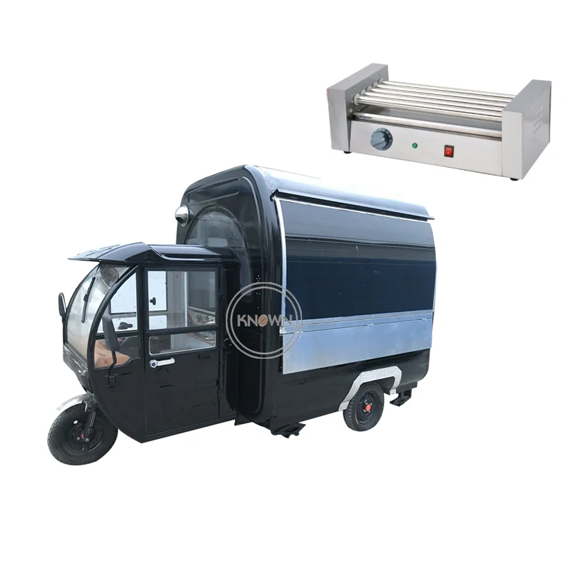 electric tricycle mobile food cart food truck with free hotdog grill