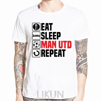 

Men Designer Clothes O-Neck Style Tops Tees Eat Sleep Man Utd T Shirt Footbalerl Manchester Fathers Day Birthday United Gift