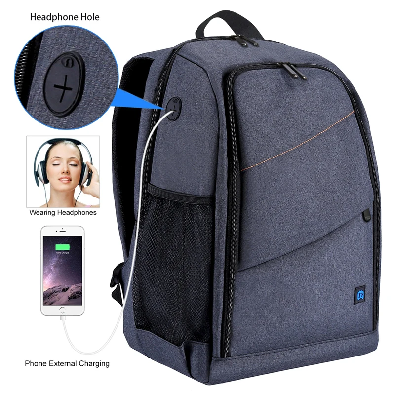 Открытый портативный Водонепроницаемый устойчивый к царапинам двойной плечи рюкзак сумка для камеры, обновленная версия