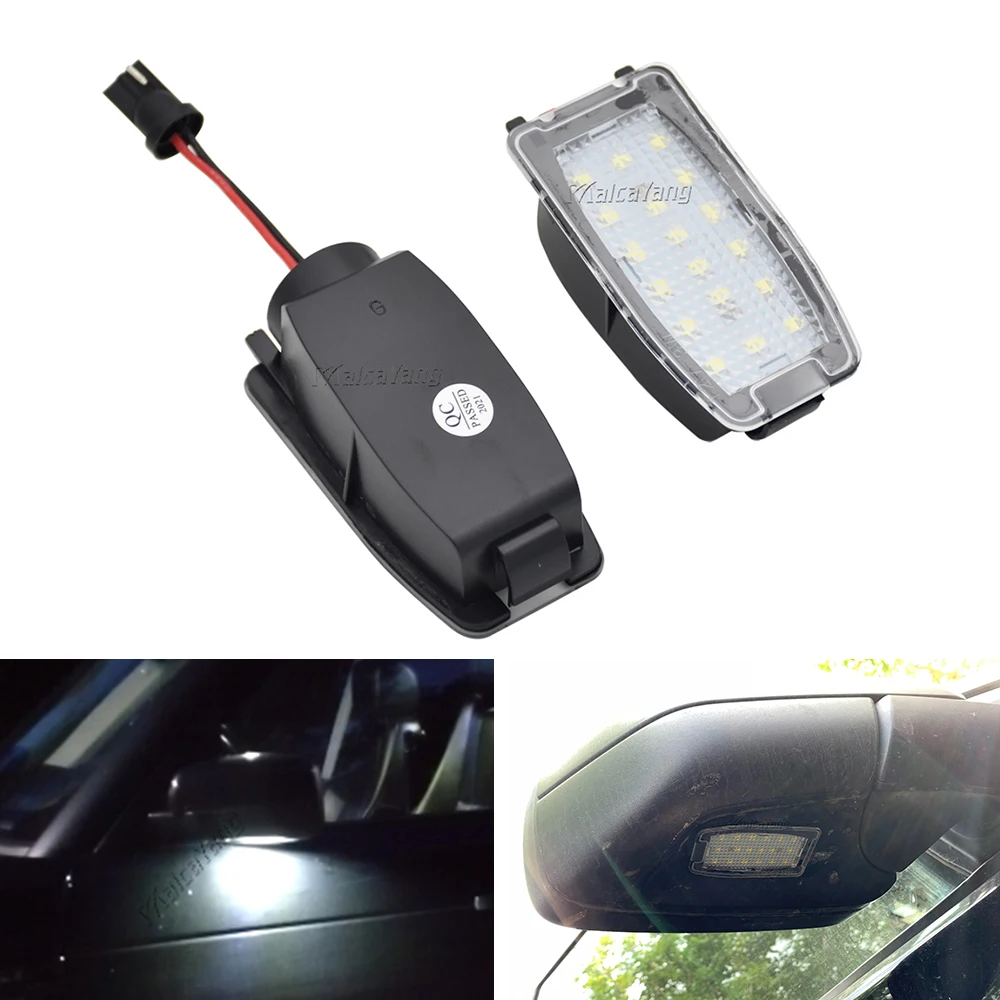 2x No Error White LED Under Side View Mirror Puddle Light For Land