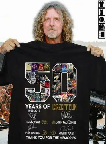 50 лет Led-Zeppelin спасибо за воспоминания футболка черные мужские S-6XL