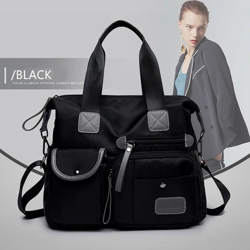 black(style1) DIHOPE женская сумка через плечо с несколькими карманами, Новая Модная Портативная сумка на молнии для путешествий, многофункциональная вместительная сумка - Цвет: black(style1)