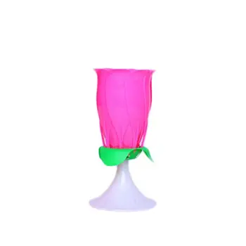 

Beautiful Brithday Candles Lamp Musical Rose Rotating Double Layer Decoration