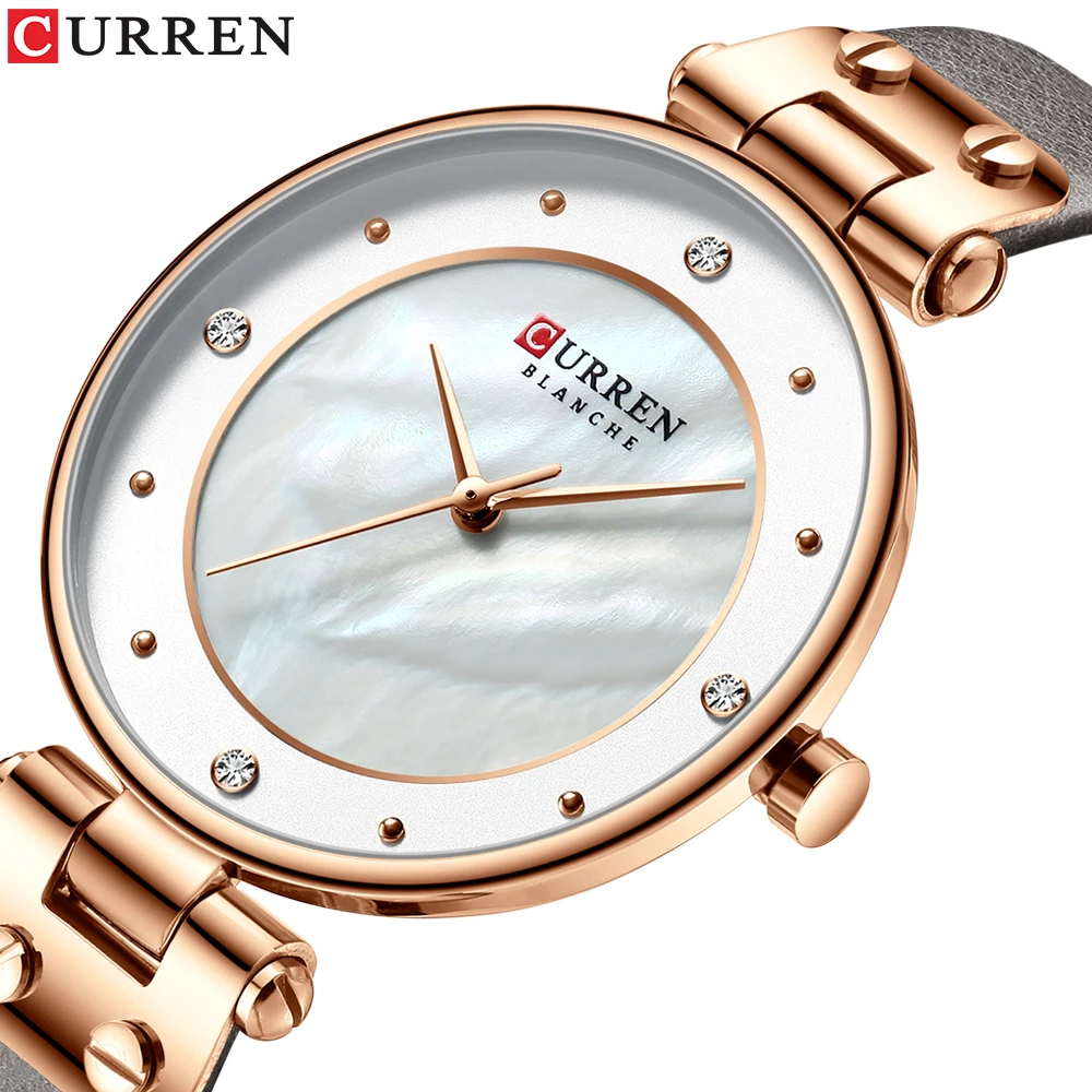 

CURREN Luxury Brand Woman Watch Montre Femme Marque De Luxe 2019 Wristwatch Leather Strap Quartz Watch Waterproof Hardlex Mirror