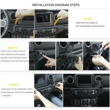 

Water Cup Holder Walkie-Talkie Mount Plastic For Jeep Wrangler JL 2018+ Multi-Function Replacement