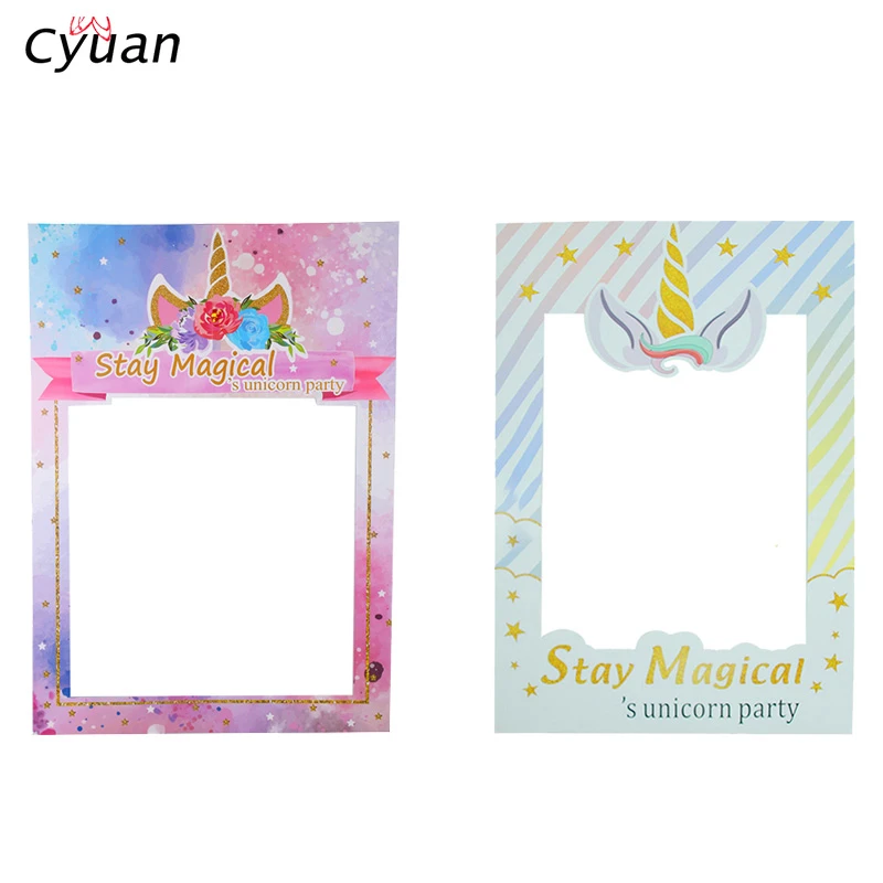 Cyuan Rainbow Unicorn Birthday Photo Booth Props Unicorn Floral Baby Shower Party Photo Frame Props Girl Birthday Decoration Photobooth Props Aliexpress