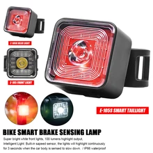 

100 Lumen Bike Lights Smart Brake Sensing Rear Lamp 5 Gears USB Charge Waterproof Headlight and Tail Light Sets Accessories