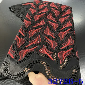

Black/Red African Cord Lace Fabrics 2020 Latest High QualityAfrican Dry Coton Lace Nigeiran Lace Fabric For Clothes NA3272B-1